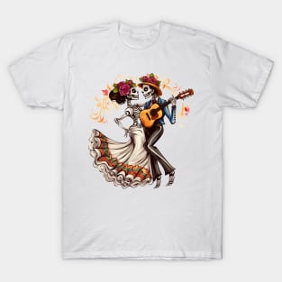 Day Of The Dead Dancing Skeletons 7 T-Shirt